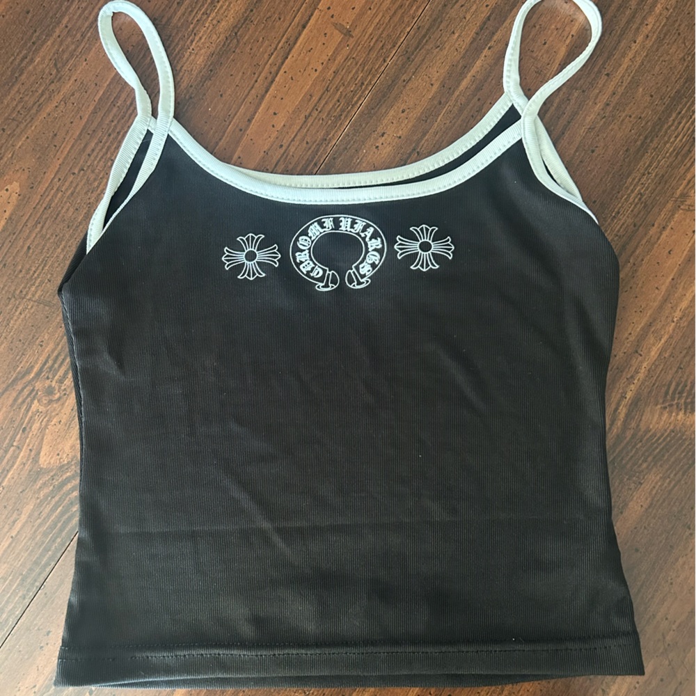 Chrome hearts black and White Graphic Tank Top